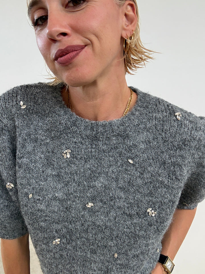 PULL MANICA CORTA  GEMME GRIGIO