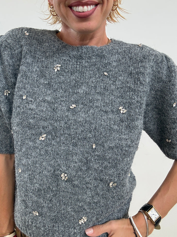 PULL MANICA CORTA  GEMME GRIGIO