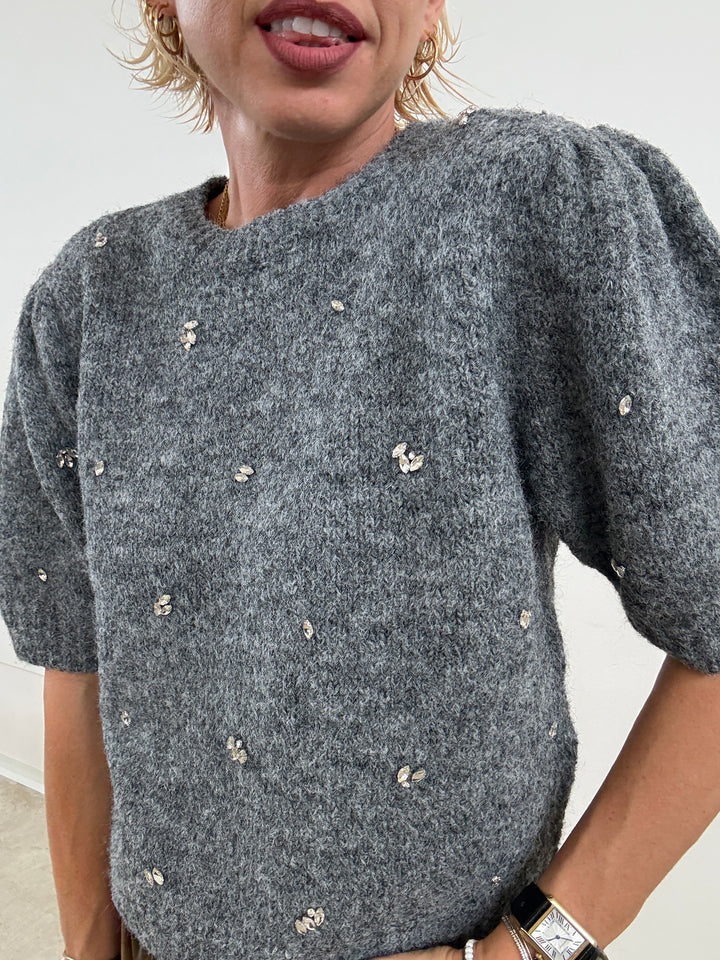 PULL MANICA CORTA  GEMME GRIGIO