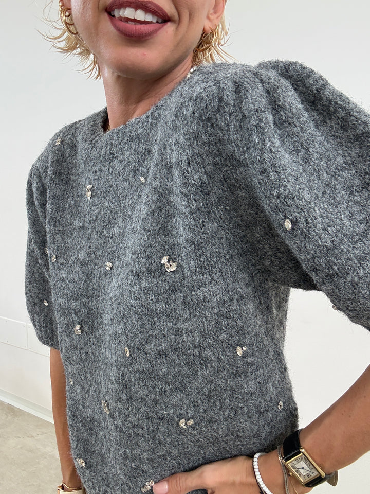 PULL MANICA CORTA  GEMME GRIGIO