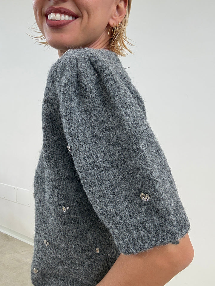 PULL MANICA CORTA  GEMME GRIGIO