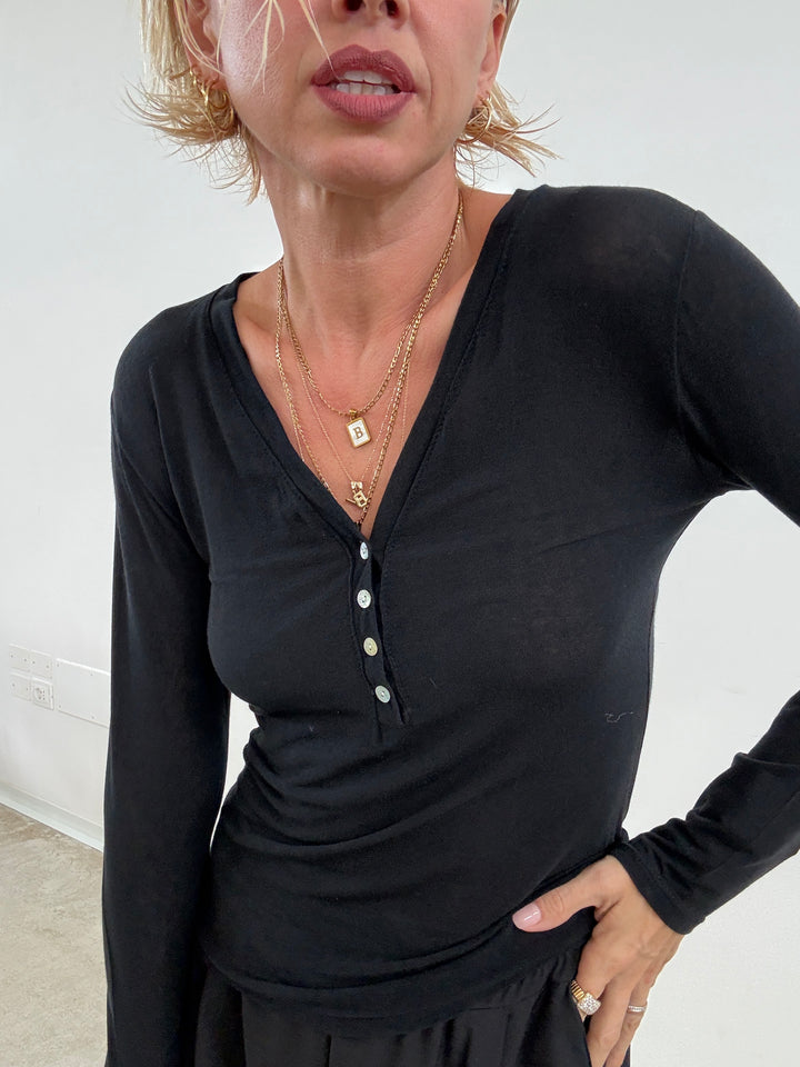 TSHIRT SERAFINO NERO CASHMIRE