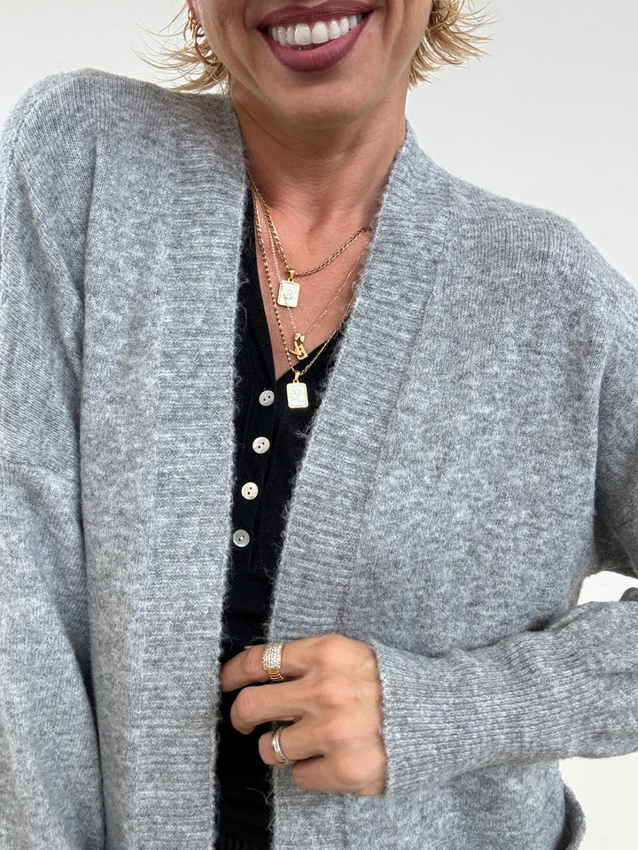 CARDIGAN AMELIA GRIGIO CHIARO
