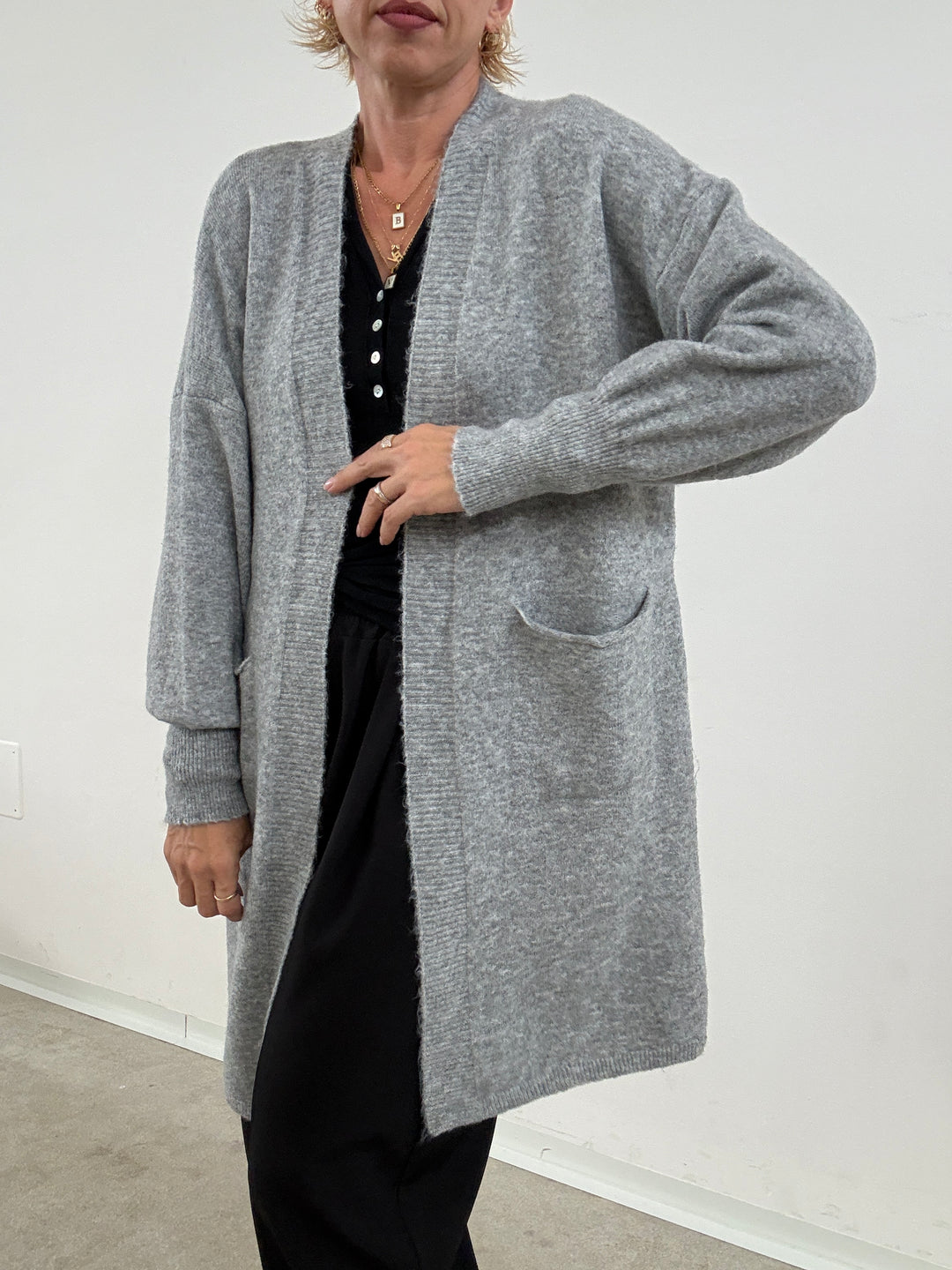 CARDIGAN AMELIA GRIGIO CHIARO