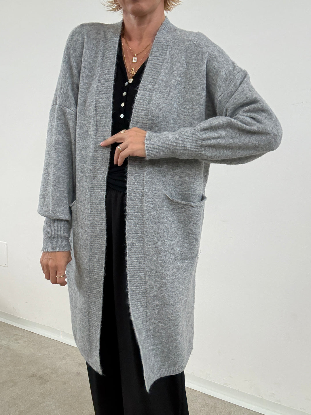 CARDIGAN AMELIA GRIGIO CHIARO