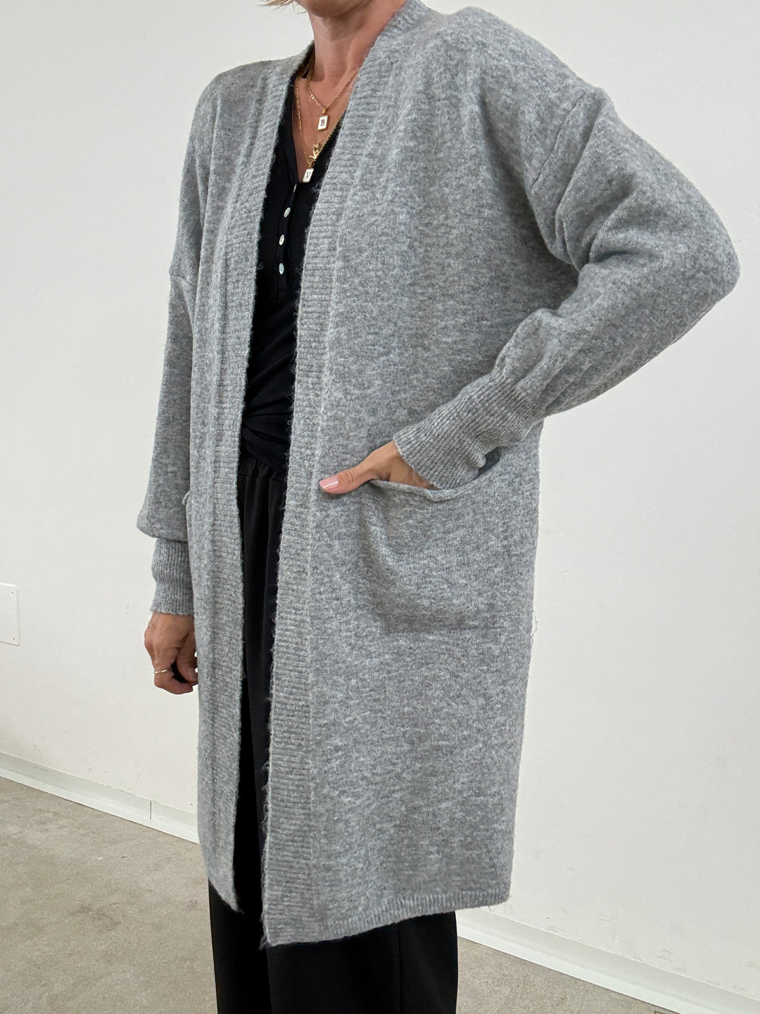 CARDIGAN AMELIA GRIGIO CHIARO