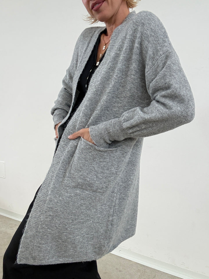 CARDIGAN AMELIA GRIGIO CHIARO