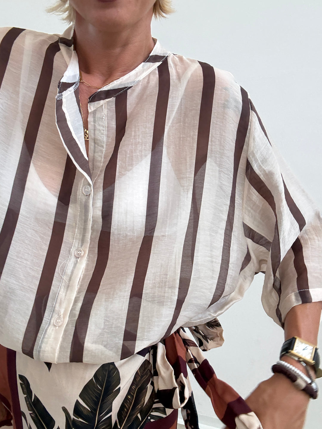 CAMICIA GIOVI RIGA AVENA/CIOCCO