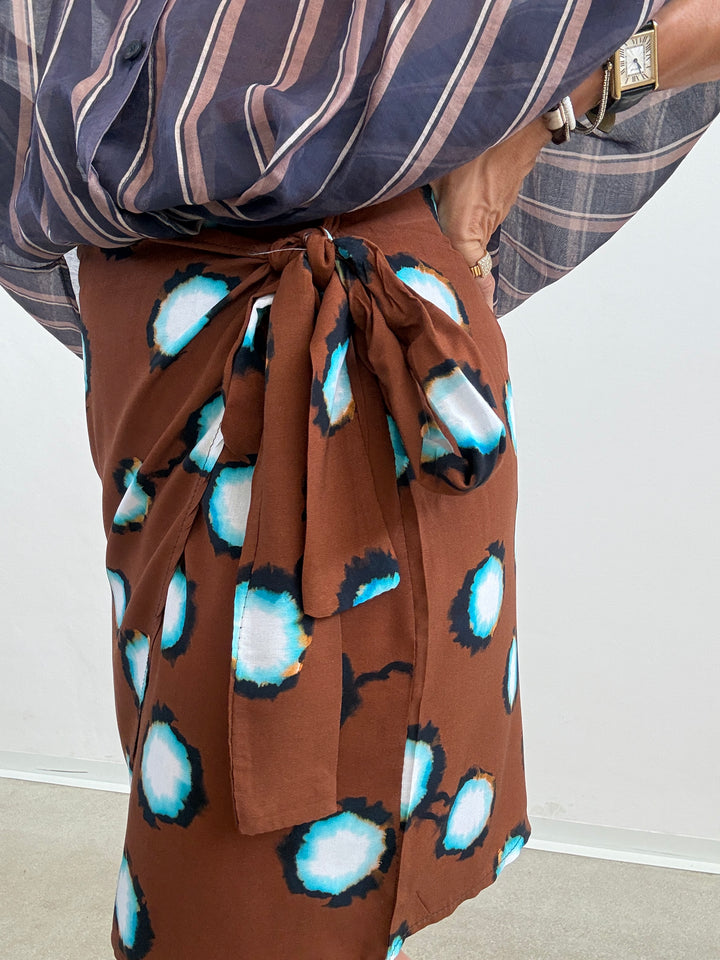 CAMICIA RISVOLTO BLU/BEIGE