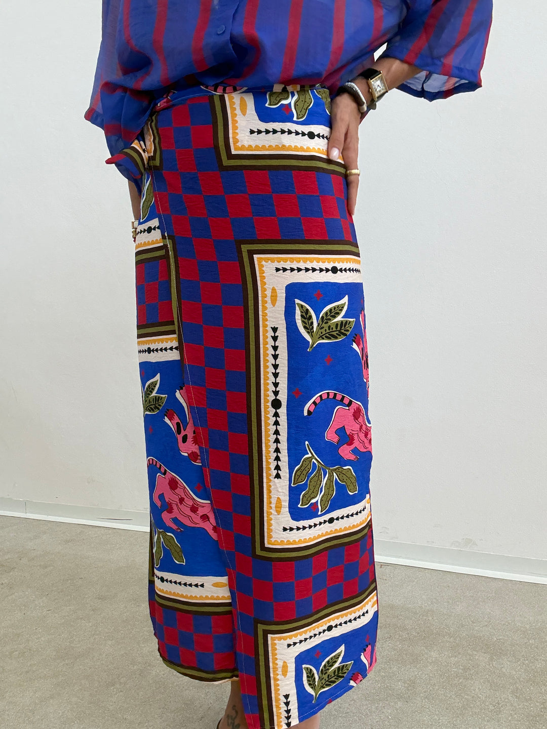 GONNA PAREO JUNGLE BLU/ROSSO