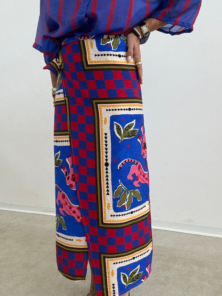 GONNA PAREO JUNGLE BLU/ROSSO