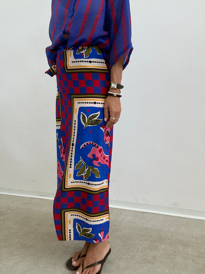 GONNA PAREO JUNGLE BLU/ROSSO