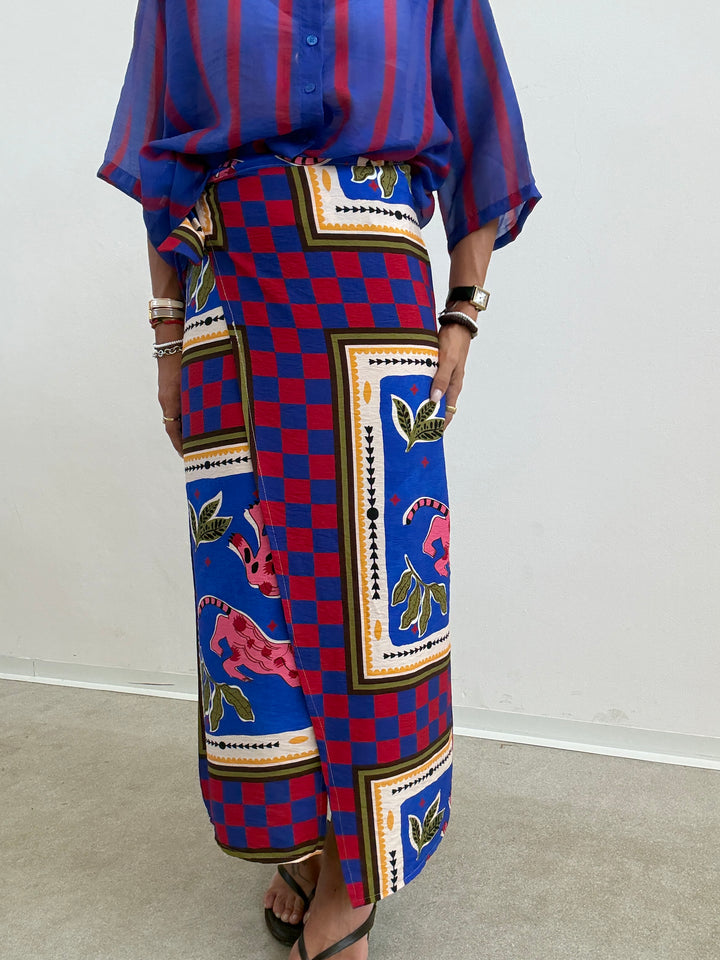 GONNA PAREO JUNGLE BLU/ROSSO