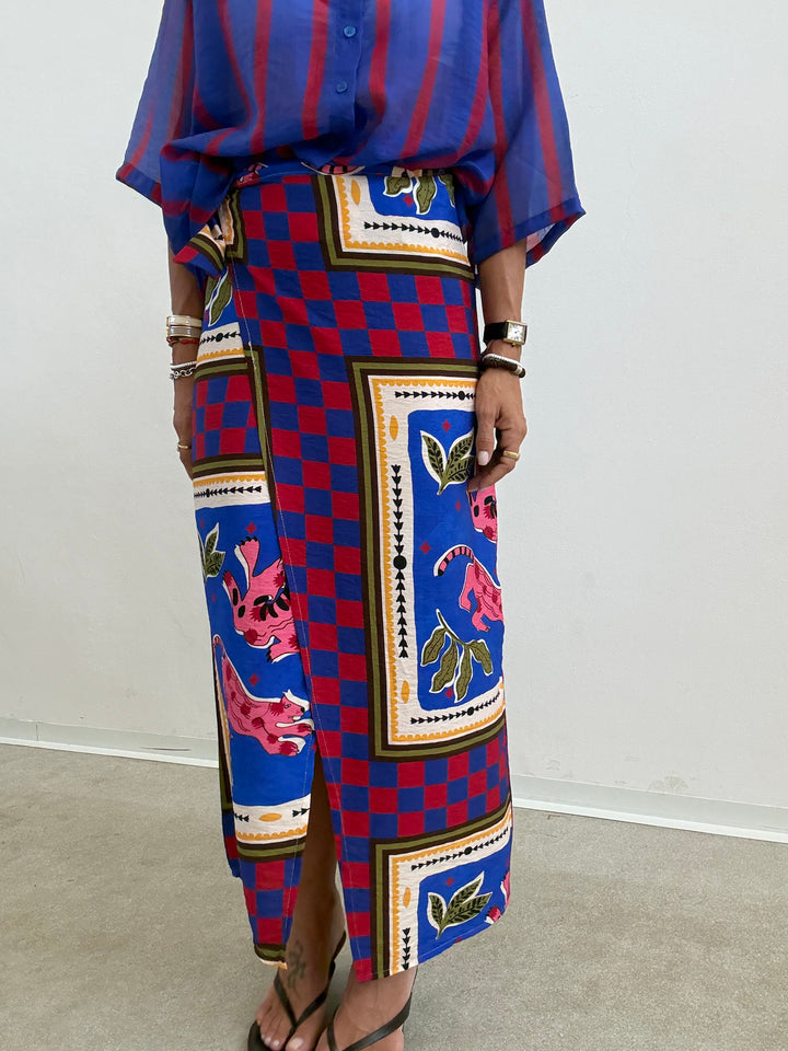 GONNA PAREO JUNGLE BLU/ROSSO