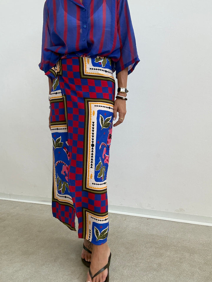 GONNA PAREO JUNGLE BLU/ROSSO