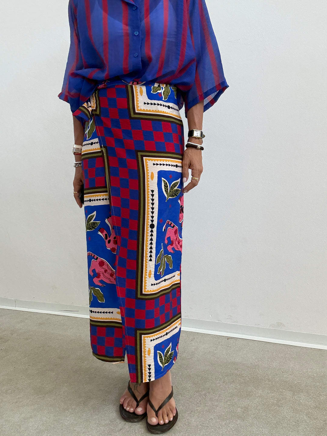 GONNA PAREO JUNGLE BLU/ROSSO