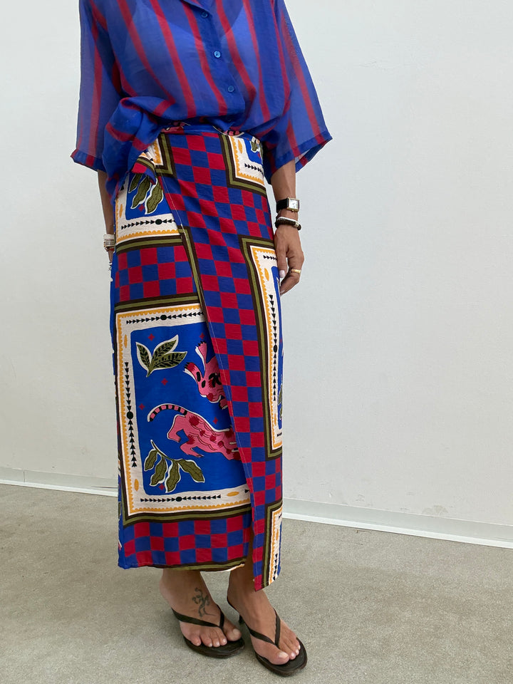 GONNA PAREO JUNGLE BLU/ROSSO
