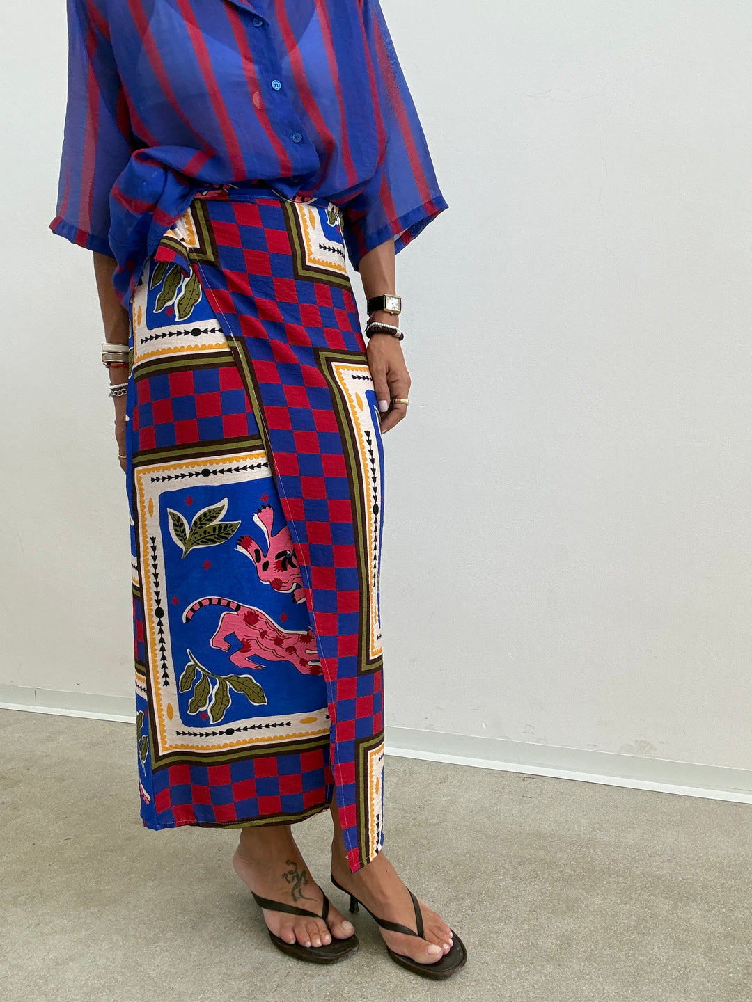 GONNA PAREO JUNGLE BLU/ROSSO