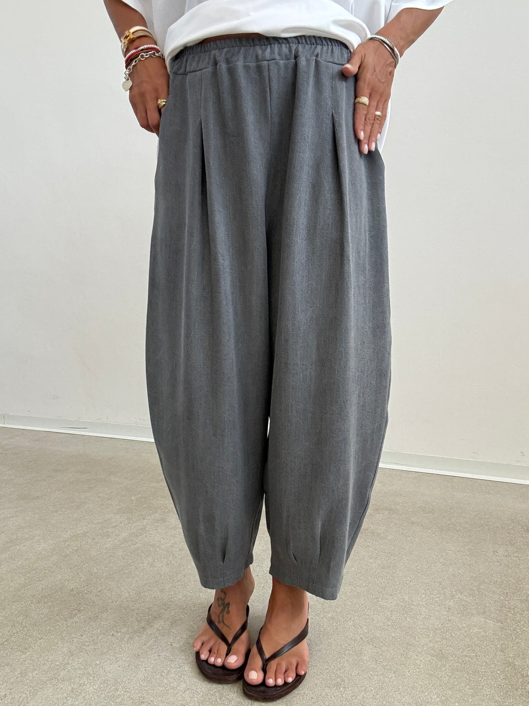 PANTA ALICE STONEWASH GRIGIO