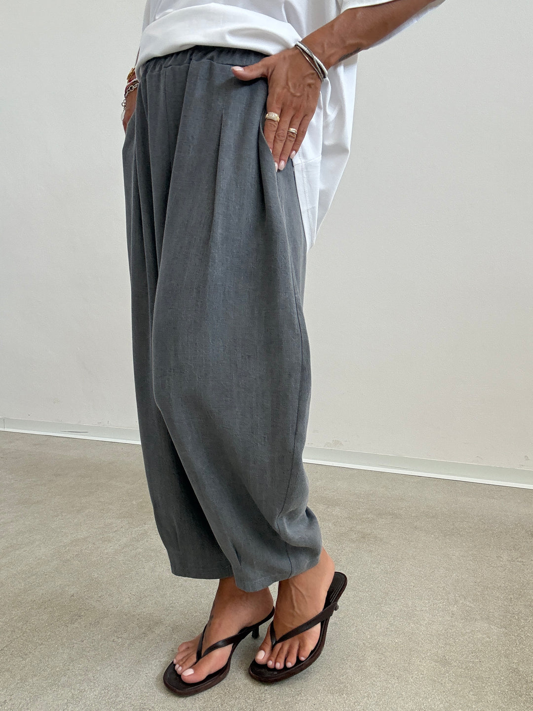 PANTA ALICE STONEWASH GRIGIO