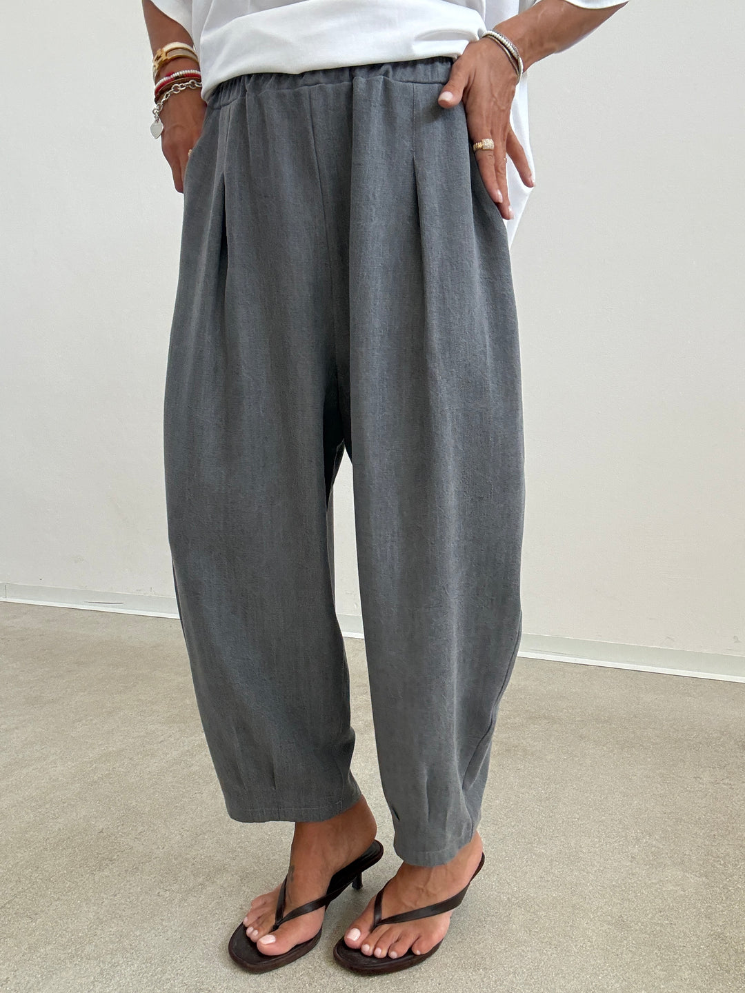 PANTA ALICE STONEWASH GRIGIO