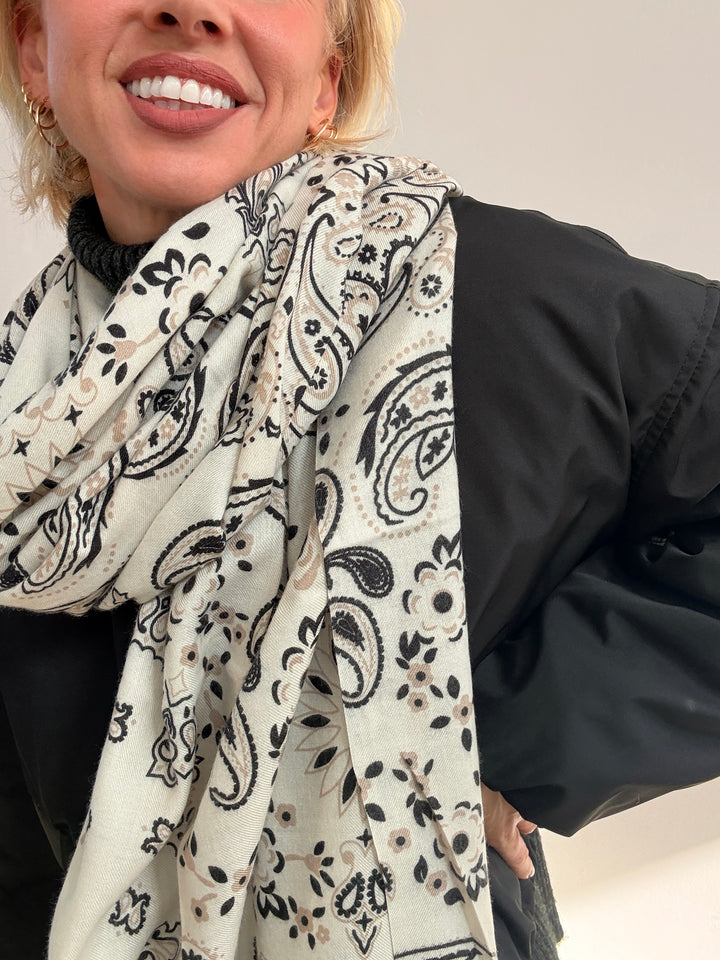 SCIARPA BANDANA VISCOSA PANNA