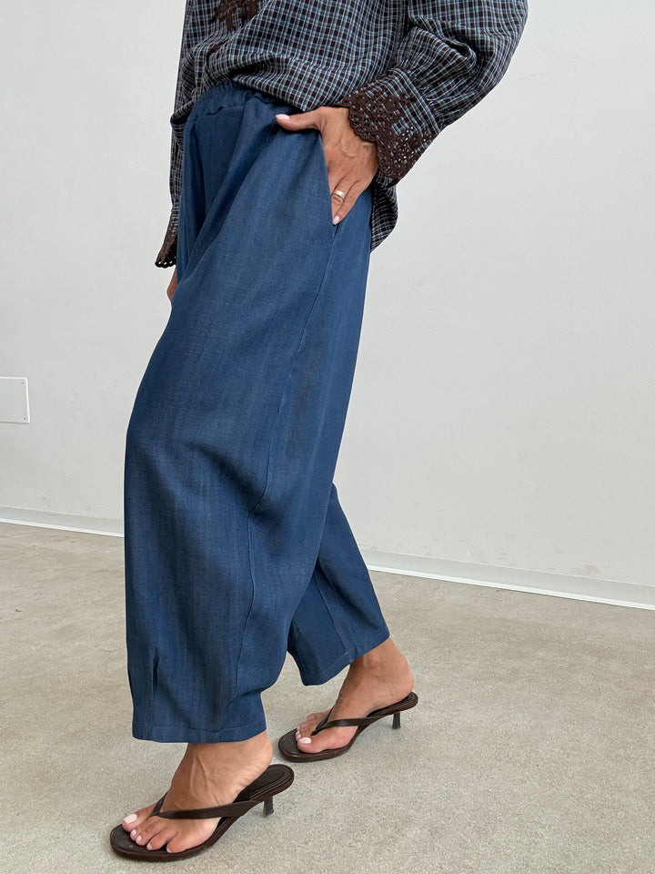 PANTA ALICE DENIM BLUE