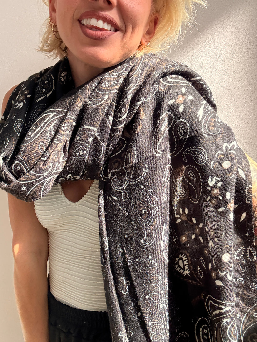 SCIARPA BANDANA VISCOSA NERO