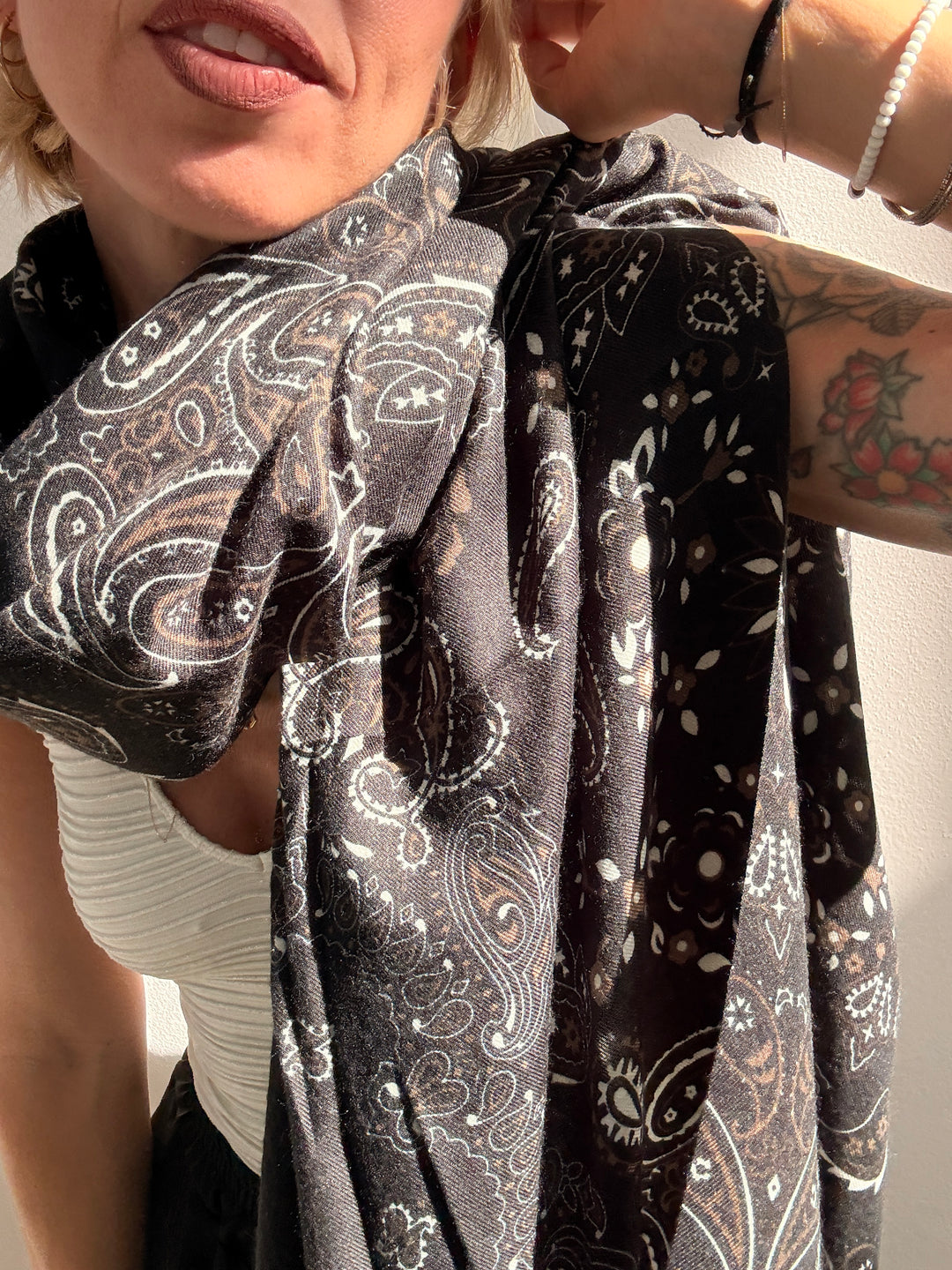 SCIARPA BANDANA VISCOSA NERO