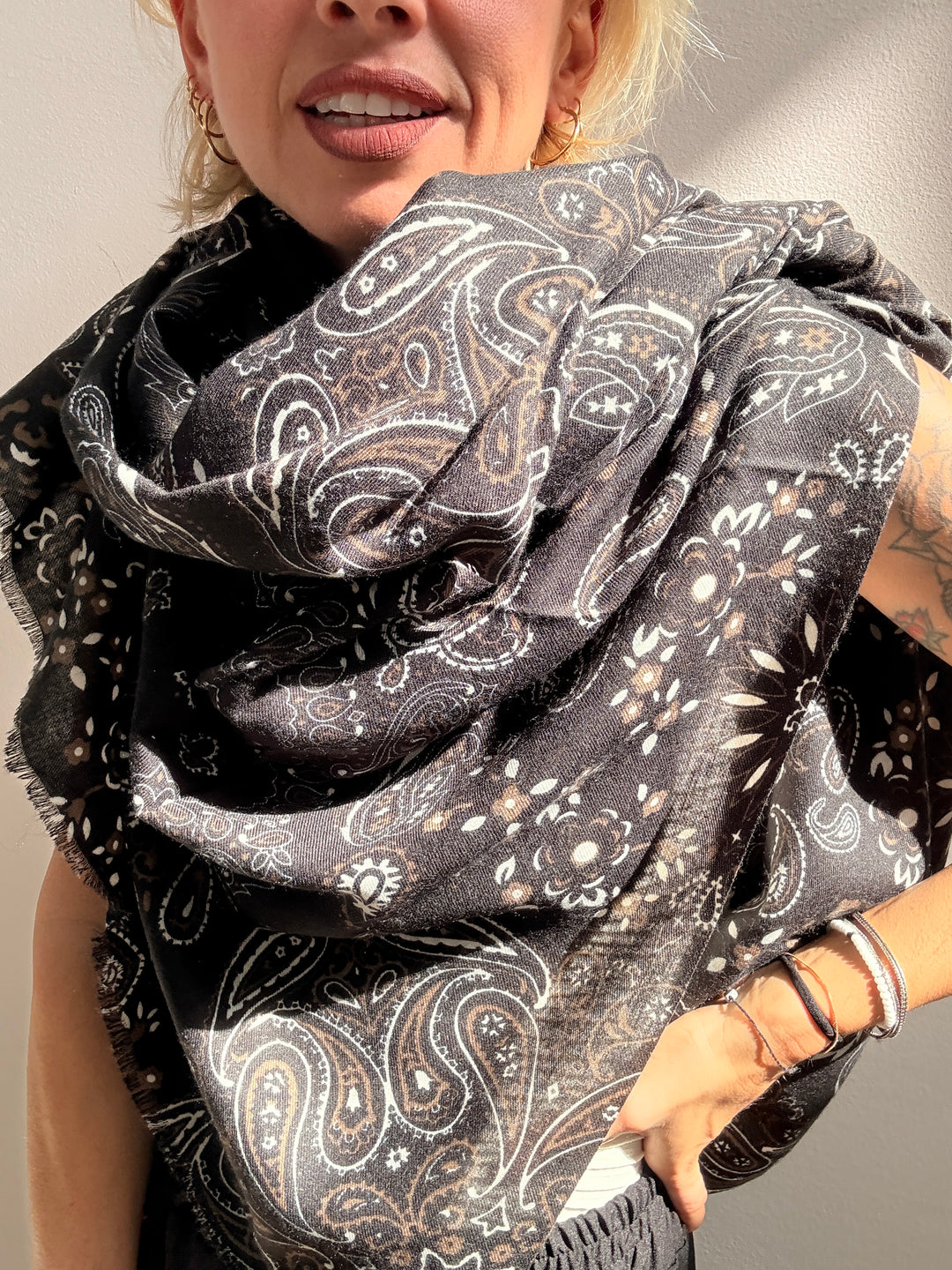 SCIARPA BANDANA VISCOSA NERO