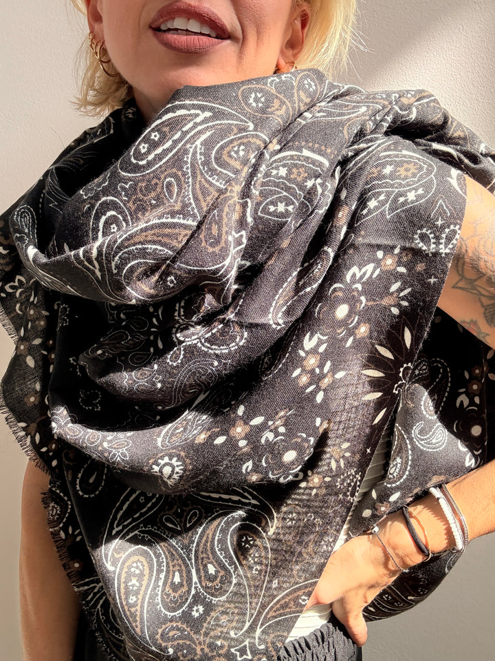 SCIARPA BANDANA VISCOSA NERO