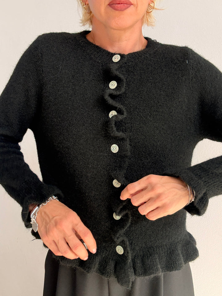 CARDIGAN VOLANT NERO