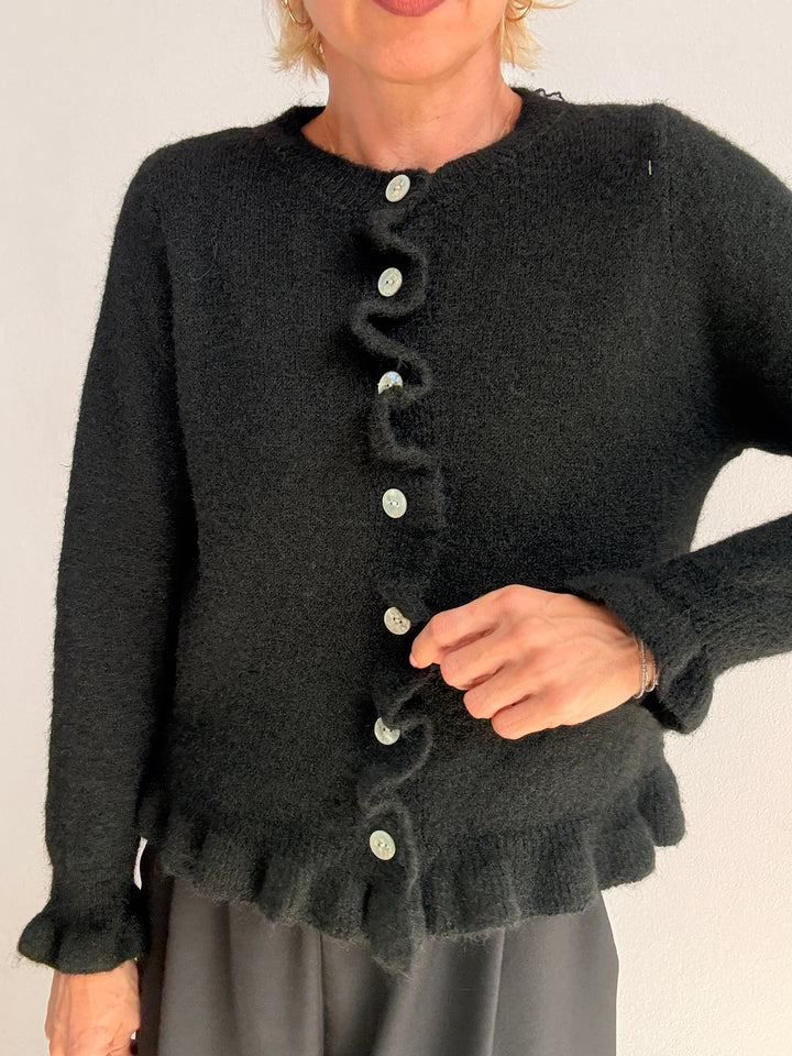 CARDIGAN VOLANT NERO