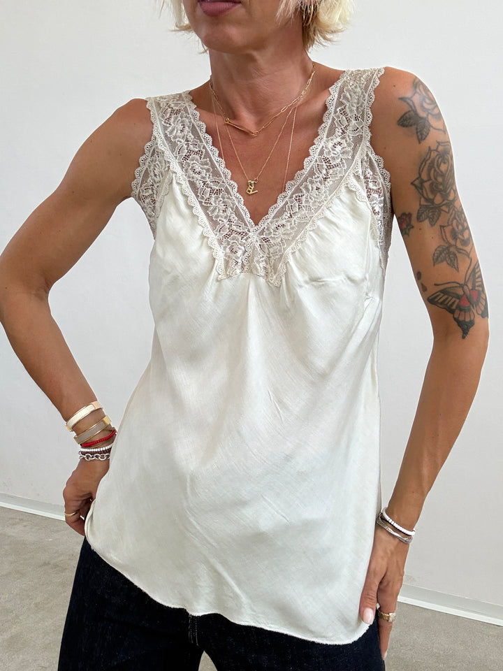 CANOTTA LINGERIE PIZZO AVORIO