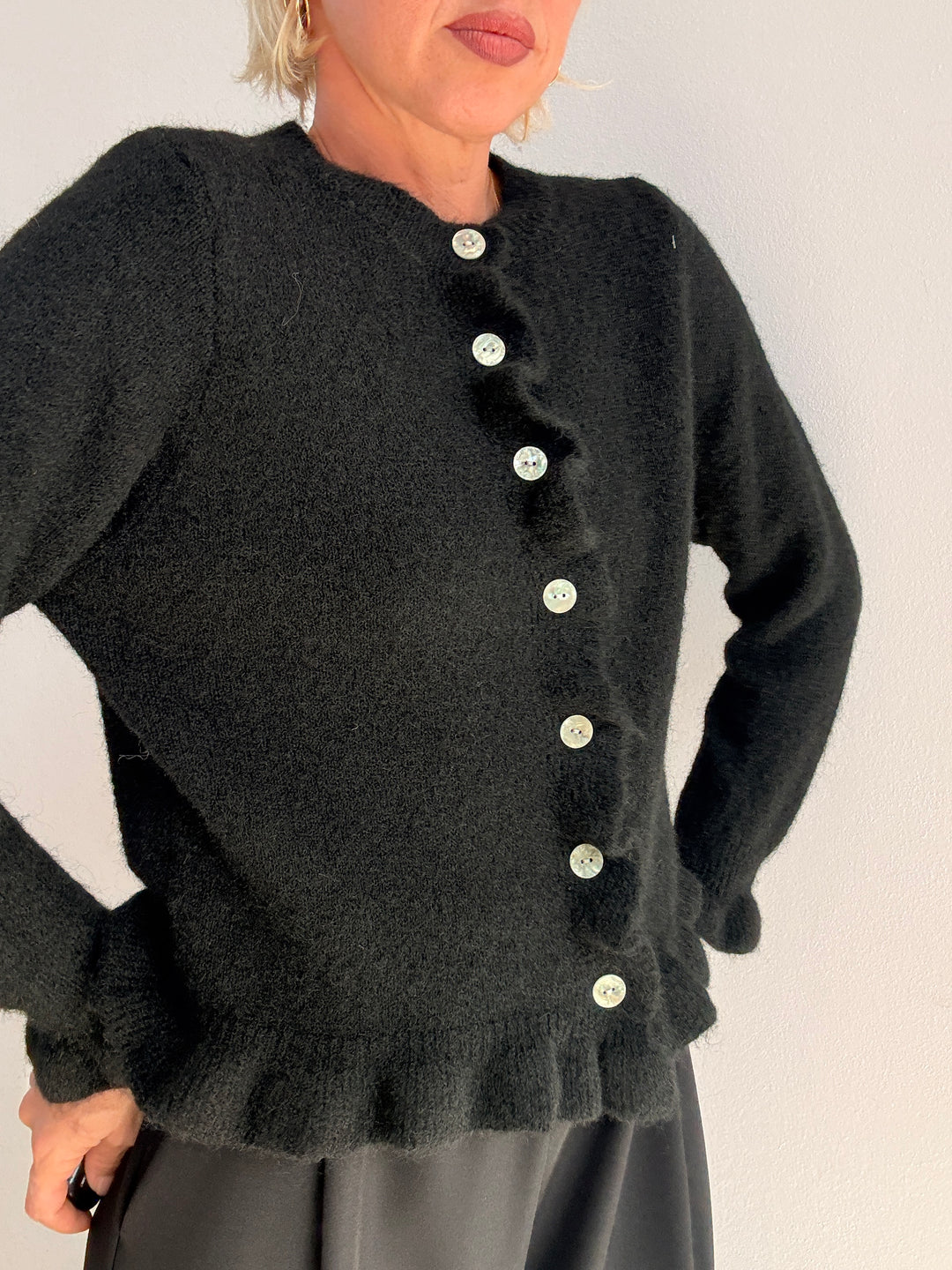 CARDIGAN VOLANT NERO