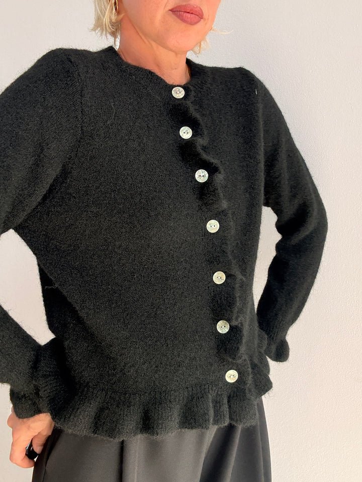 CARDIGAN VOLANT NERO