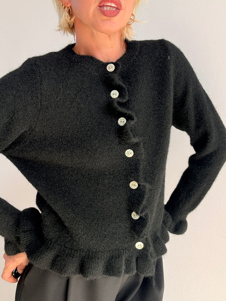 CARDIGAN VOLANT NERO