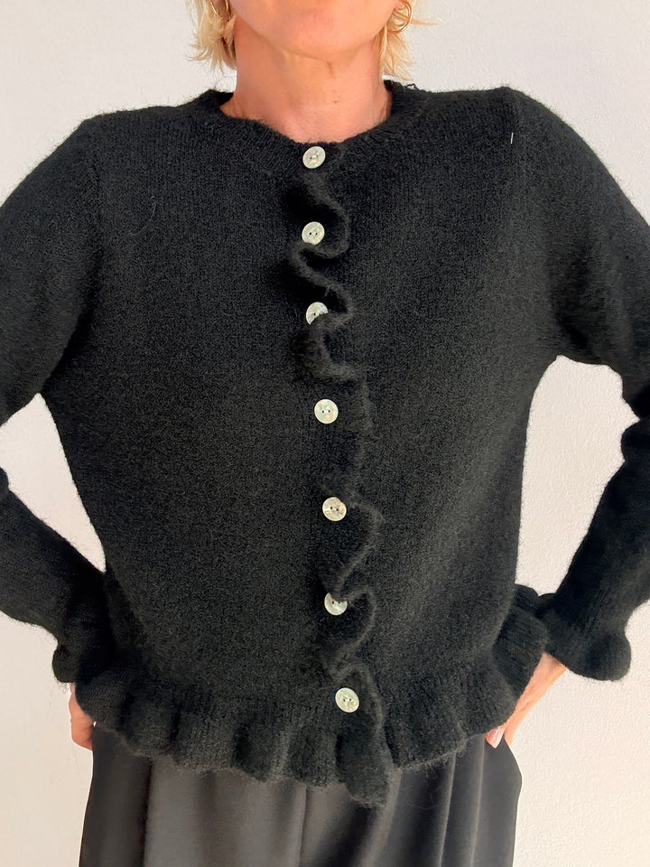 CARDIGAN VOLANT NERO