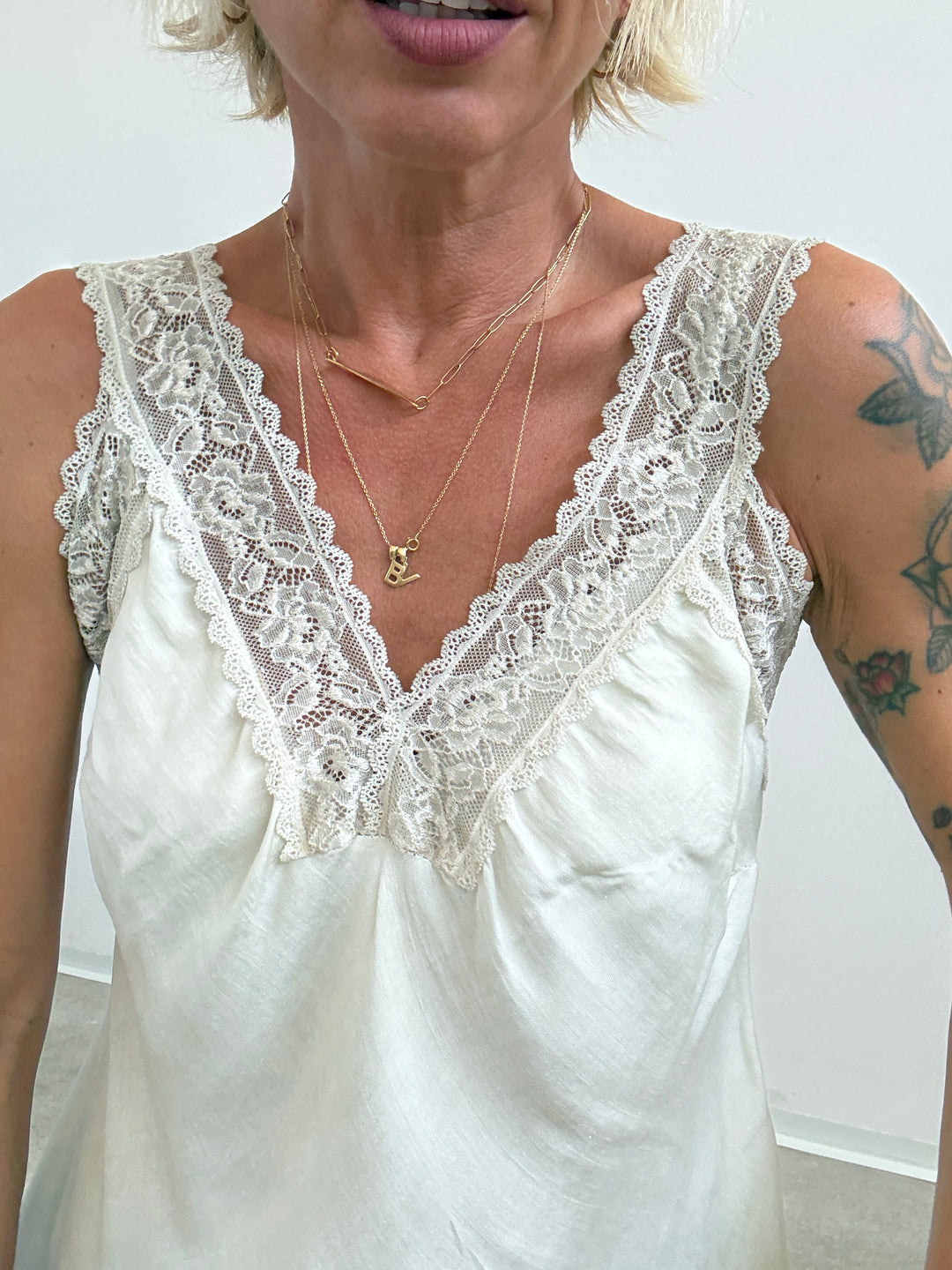 CANOTTA LINGERIE PIZZO AVORIO