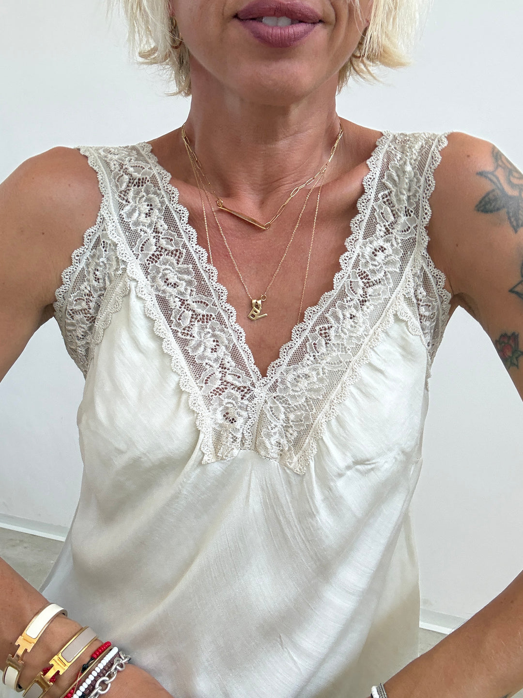 CANOTTA LINGERIE PIZZO AVORIO