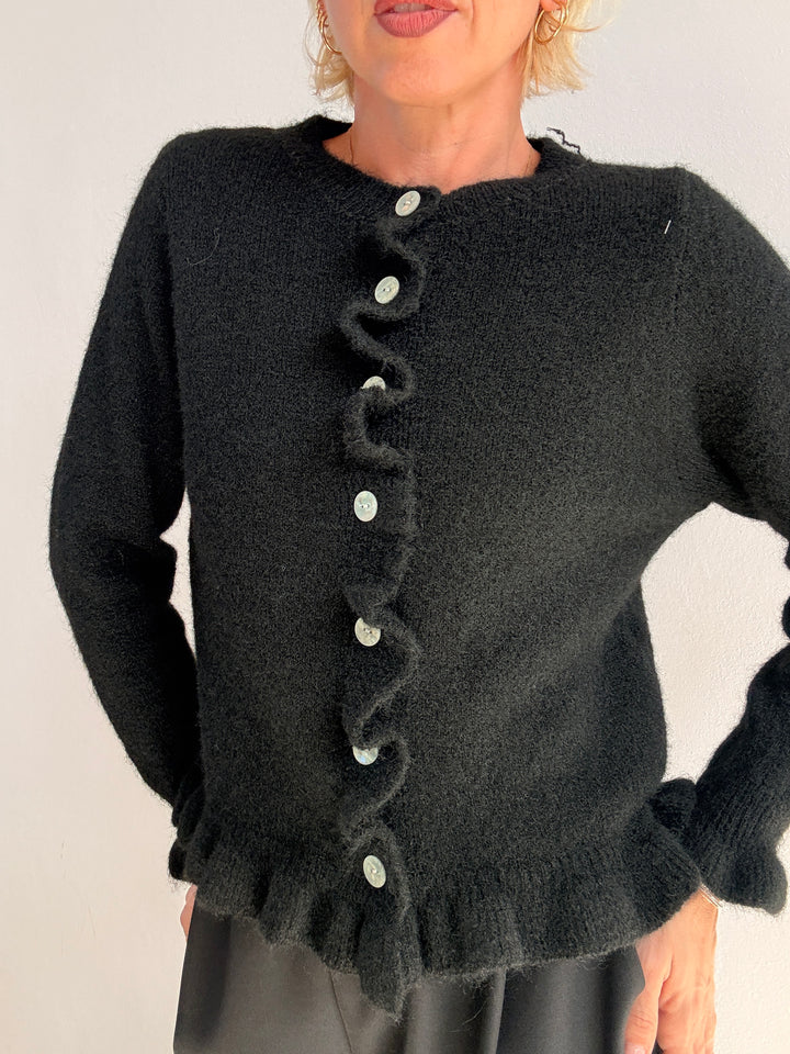CARDIGAN VOLANT NERO
