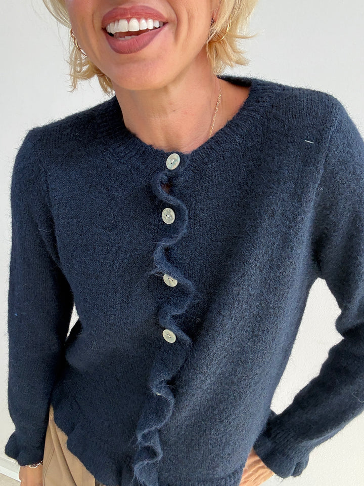CARDIGAN VOLANT BLU