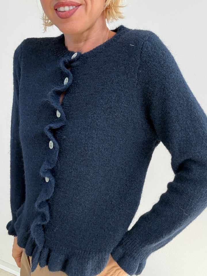 CARDIGAN VOLANT BLU