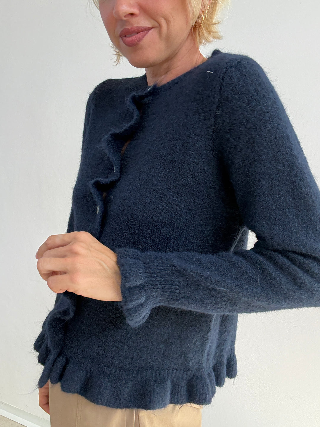 CARDIGAN VOLANT BLU