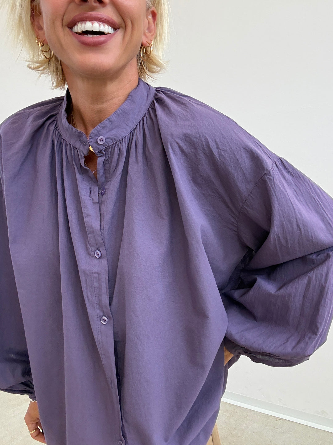 CAMICIA MUSSOLA VIOLA