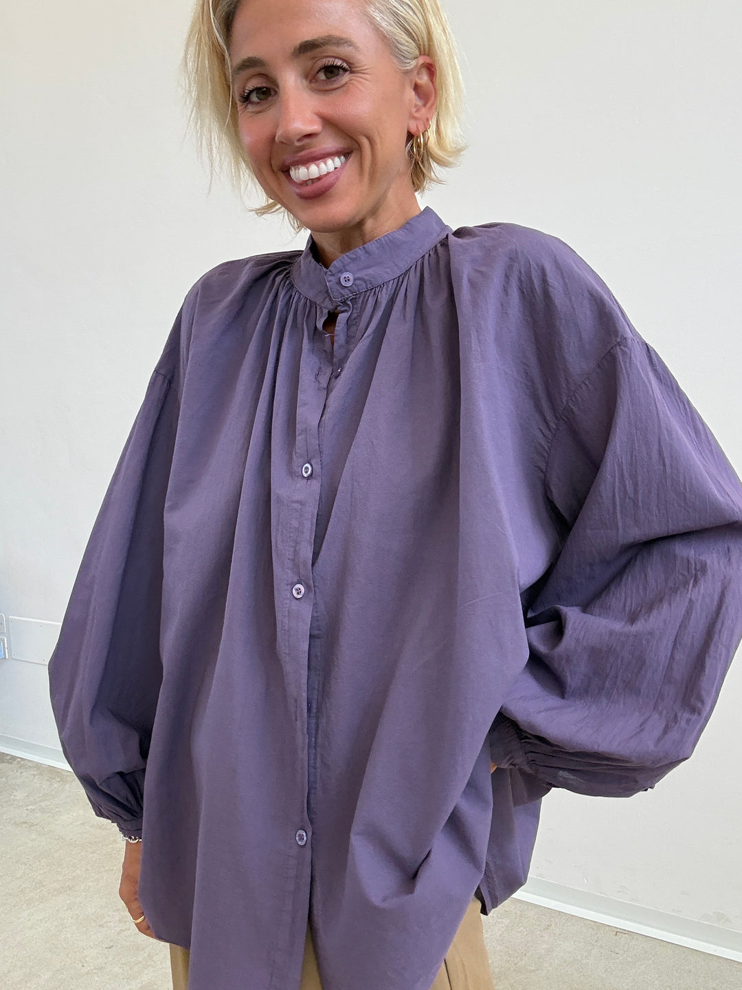 CAMICIA MUSSOLA VIOLA