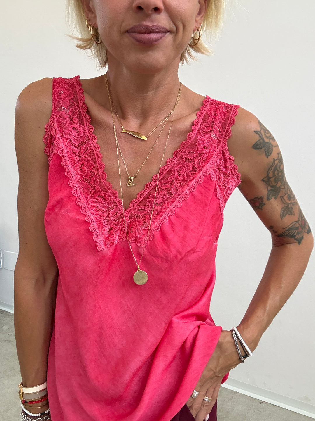 CANOTTA LINGERIE PIZZO FUCSIA