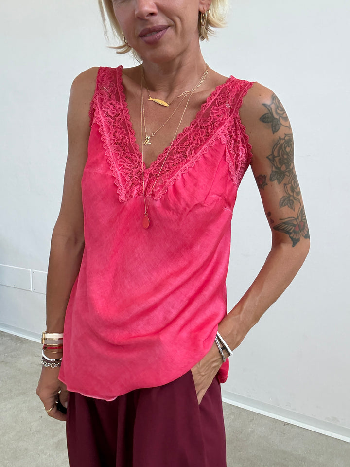CANOTTA LINGERIE PIZZO FUCSIA