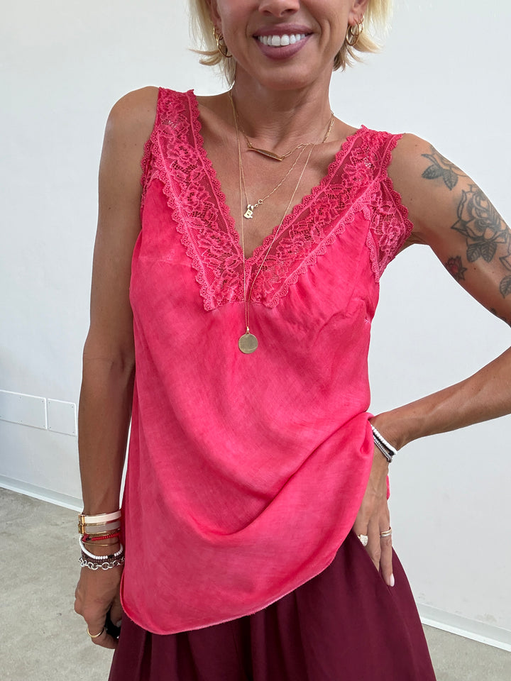 CANOTTA LINGERIE PIZZO FUCSIA