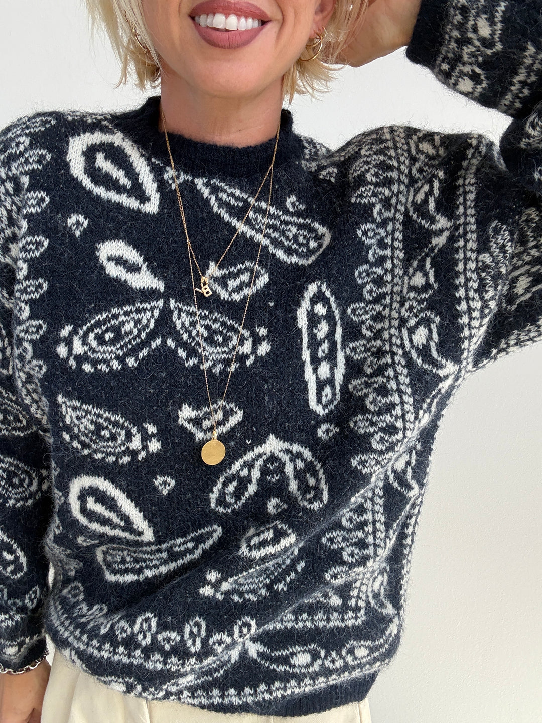 PULLOVER PAISLEY BLU